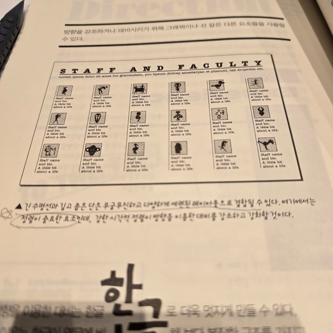 명시적인 수직, 수평선으로 정렬되어 군인같은 느낌이 든다.