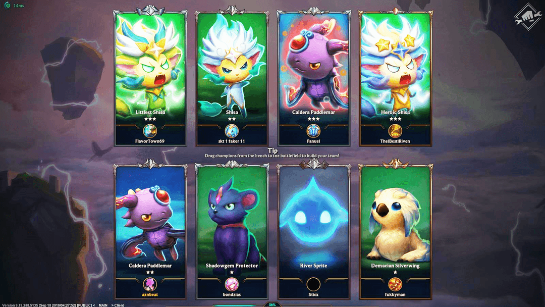 게임 시작 전 로딩을 나타내는 UI - 롤토체스